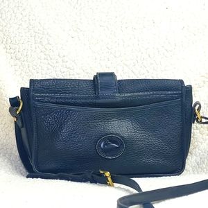 DOONEY & BOURKE Vintage Taupe & Tan Leather Flap Crossbody Shoulder Bag